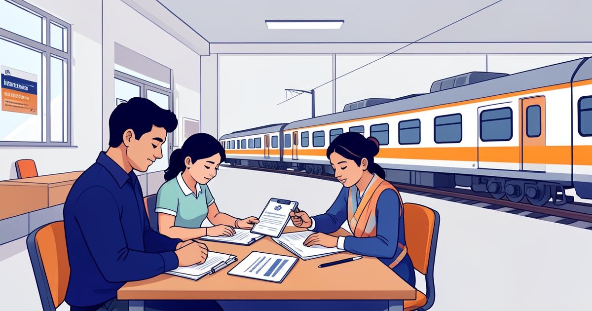 Young Indian aspirants preparing for a railway recruitment examination